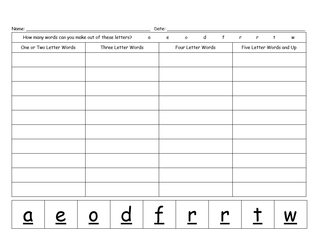 word work sample